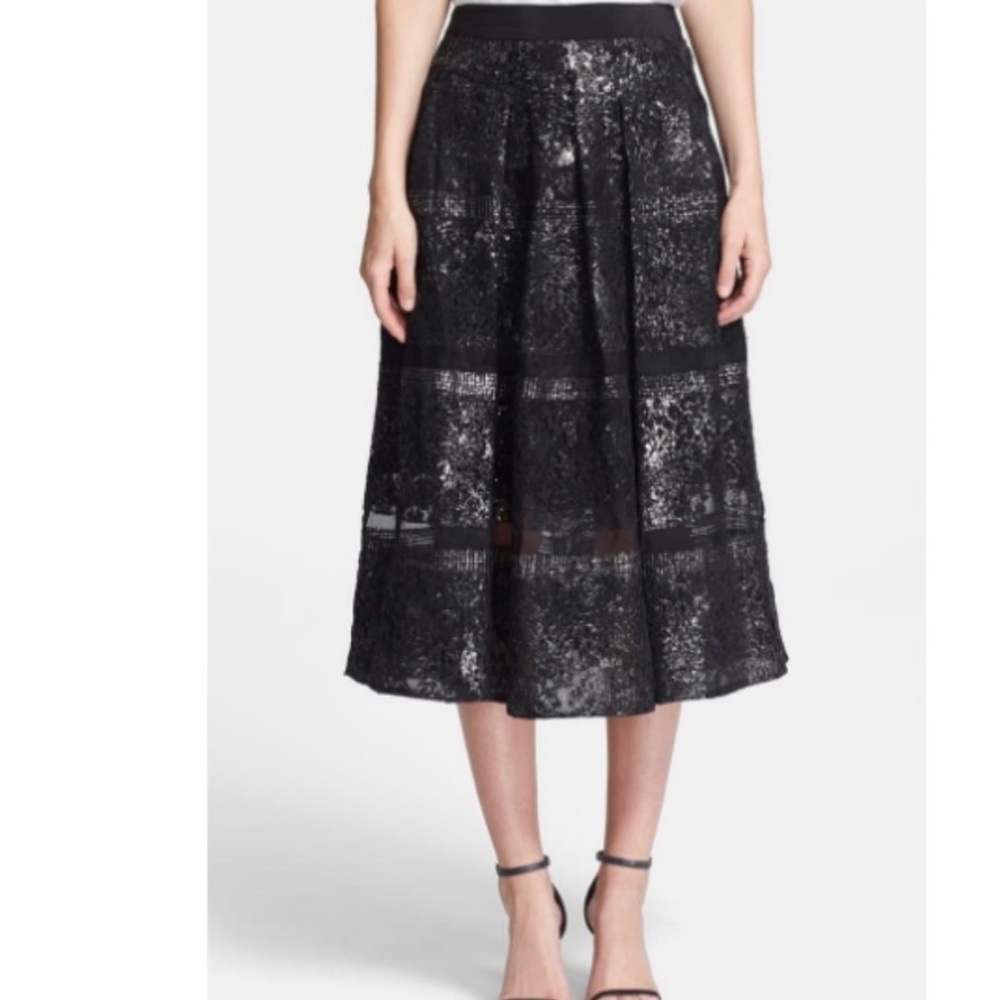 Rebecca Taylor silk foil midi skirt Size 0